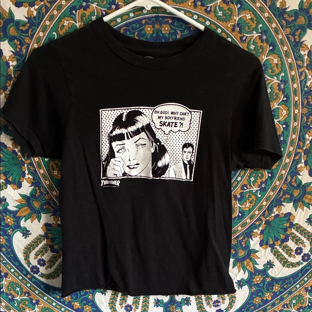 Thrasher Black Comic Panel Graphic Tee